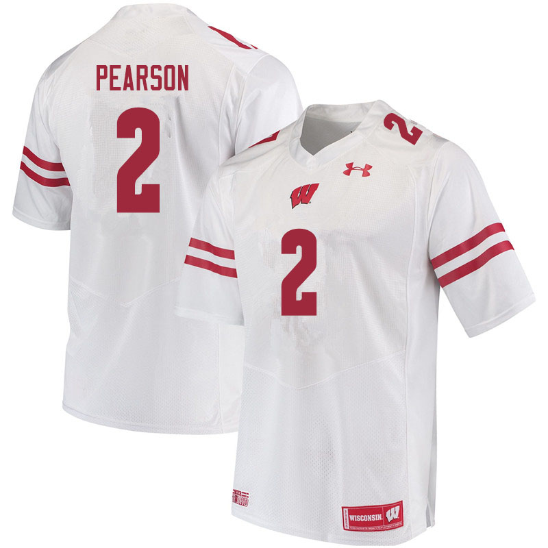 Men #2 Reggie Pearson Wisconsin Badgers College Football Jerseys Sale-White
